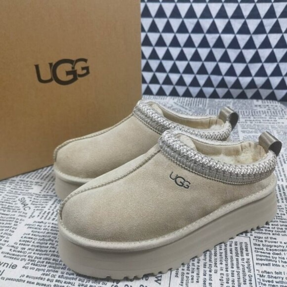UGG Cream Platform Slip-On Shoes